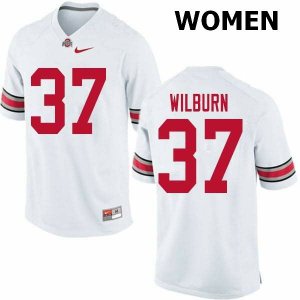 NCAA Ohio State Buckeyes Women's #37 Trayvon Wilburn White Nike Football College Jersey CKC0245HE